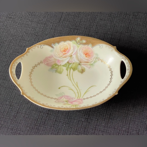 Moschendorf Bavaria Nut Dish Set Handpainted Vintage Dishes Roses 5-piece - Picture 2 of 8